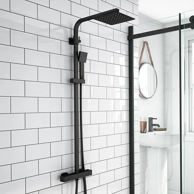 Arezzo Modern Square Thermostatic Shower - Matt Black 3 Arezzo Modern Square Thermostatic Shower - Matt Black - Image 2