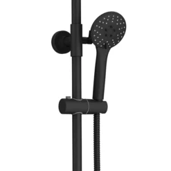 Arezzo Modern Round Thermostatic Shower - Matt Black -Shower Essence arz003 detail3