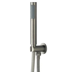 Arezzo Gunmetal Grey Concealed Individual Diverter + Thermostatic Control Valve With Handset + Wall Mounted Shower Head -Shower Essence arzgmisvpk4 n d4