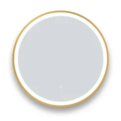 Arezzo Brushed Brass 600mm Round LED Illuminated Anti-Fog Bathroom Mirror -Shower Essence arzim08bb d2