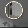 Arezzo Brushed Brass 800mm Round LED Illuminated Anti-Fog Bathroom Mirror -Shower Essence arzim10bb d4