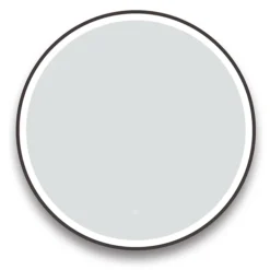 Arezzo Matt Black 800mm Round LED Illuminated Anti-Fog Bathroom Mirror -Shower Essence arzim10mb d1