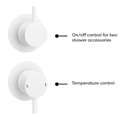 Arezzo Matt White Shower Set (Fixed Round Shower Head + Bath Spout) -Shower Essence arzmw4 d1
