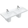 Villeroy & Boch Villeroy And Boch Avento 1200 X 470mm Double Basin + Semi Pedestals