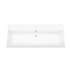 Arezzo 1000 Brushed Brass Framed Washstand With Gloss White Open Shelf And Basin -Shower Essence az10bbfpmd1