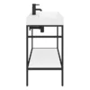 Arezzo 1000 Matt Black Framed Washstand With Gloss White Open Shelf And Basin -Shower Essence az10bfpm n detail3 1