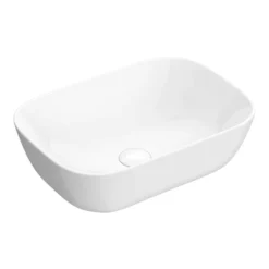 Arezzo Stone Resin Floating Basin Shelf Incl. 2 Curved Rectangular Basins - 1200mm Wide -Shower Essence az12mwslfb2 n d3