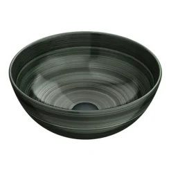 Arezzo Round Brushed Dark Green Counter Top Basin 0TH - 358mm Diameter -Shower Essence az17dg detail1