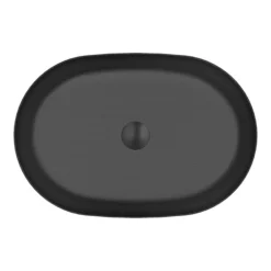 Arezzo Matt Black 380 X 560mm Oval Stainless Steel Counter Top Basin + Waste -Shower Essence az3856mb d3