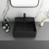 Arezzo 405mm Matt Black Square Wall Mounted / Counter Top Basin 2 Arezzo 405mm Matt Black Square Wall Mounted / Counter Top Basin -Shower Essence az4bmbnd3