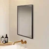 Arezzo Matt Black Square Edge 700 X 500 Mirror -Shower Essence az57mb d2