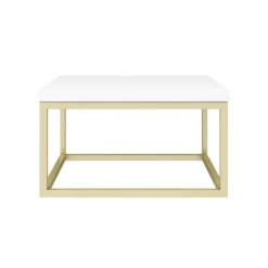 Arezzo 500 Gloss White Stone Resin Worktop With Brushed Brass Wall Mounted Frame