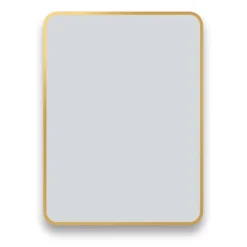Arezzo Brushed Brass 800 X 600 Rectangular Mirror -Shower Essence az68cvbb d1