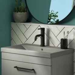 Arezzo 610 X 395mm Matt Grey Rectangular Mid-Edged Inset Basin 7 Arezzo 610 X 395mm Matt Grey Rectangular Mid-Edged Inset Basin -Shower Essence az6rmh d2