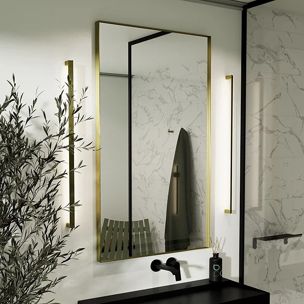 Arezzo Brushed Brass 1000 X 800mm Rectangular Mirror 5 Arezzo Brushed Brass 1000 X 800mm Rectangular Mirror - Image 3