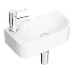 Arezzo 400 X 220mm Curved Wall Hung 1TH Cloakroom Basin -Shower Essence az78204 n detail1