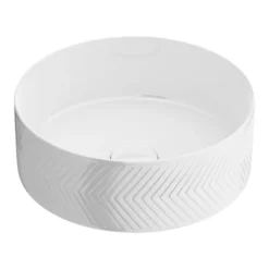 Arezzo Chevron Round Counter Top Basin - 360mm Diameter -Shower Essence az78433detail1