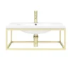 Arezzo 700 Wall Hung Basin With Brushed Brass Towel Rail Frame -Shower Essence az7bbfrm n d3a