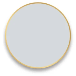 Arezzo Brushed Brass 700mm Round Mirror -Shower Essence az7brmbb d1