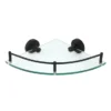 Arezzo Matt Black Glass Corner Shelf -Shower Essence az8117mb lrg