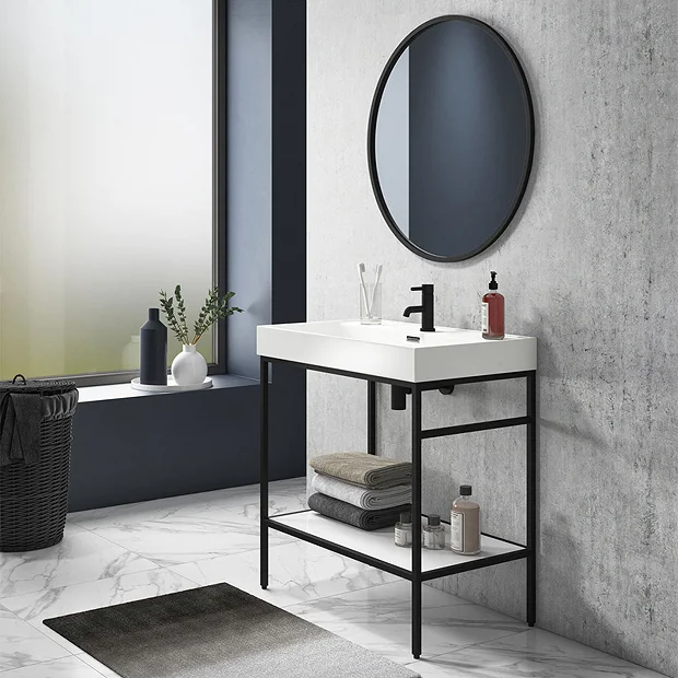 Arezzo Matt Black 800mm Round Mirror 8 Arezzo Matt Black 800mm Round Mirror - Image 6