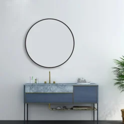 Arezzo Matt Black 800mm Round Mirror 10 Arezzo Matt Black 800mm Round Mirror -Shower Essence az8brm d1n