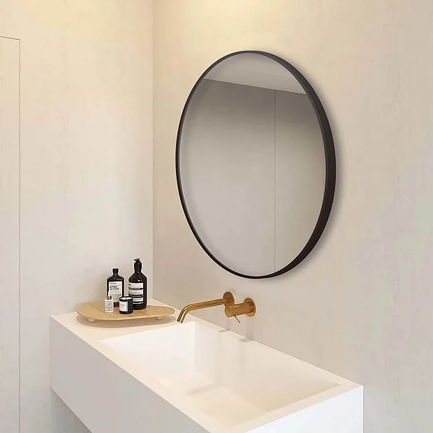 Arezzo Matt Black 800mm Round Mirror 7 Arezzo Matt Black 800mm Round Mirror - Image 5