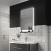 Arezzo Matt Black 800 X 500mm Backlit LED Bathroom Mirror With Hanging Shelf & Anti-Fog -Shower Essence az9003mb d1