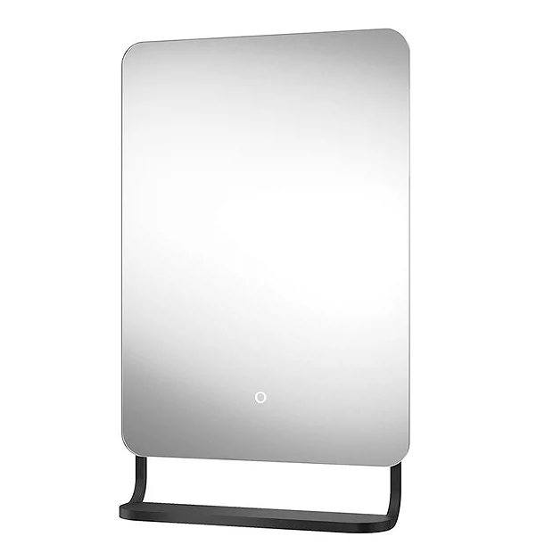 Arezzo Matt Black 800 X 500mm Backlit LED Bathroom Mirror With Hanging Shelf & Anti-Fog 4 Arezzo Matt Black 800 X 500mm Backlit LED Bathroom Mirror With Hanging Shelf & Anti-Fog - Image 2