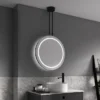 Arezzo Matt Black 600mm Hanging LED Illuminated Bathroom Mirror With Infrared Sensor & Anti-Fog -Shower Essence az9203mb d2