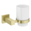 Arezzo Brushed Brass Tumbler Holder & Cup -Shower Essence azbb32 d2