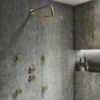 Arezzo Brushed Brass Concealed Individual Diverter + Thermostatic Control Shower Valve -Shower Essence azbb39 d7
