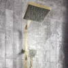 Arezzo Square Thermostatic Shower - Brushed Brass -Shower Essence azbbsq2 d2