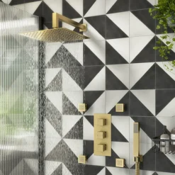 Arezzo Square Triple Concealed Thermostatic Shower Valve With Diverter - Brushed Brass 9 Arezzo Square Triple Concealed Thermostatic Shower Valve With Diverter - Brushed Brass -Shower Essence azbbsv3sq d2