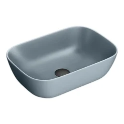 Arezzo 465 X 325mm Matt Grey Curved Rectangular Counter Top Basin