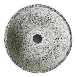 Arezzo Speckled Stone Effect Round Counter Top Basin - 410mm Diameter -Shower Essence azj2021 n d1