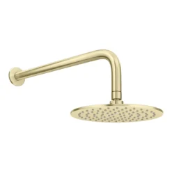 Arezzo Brushed Brass Push-Button Shower With Handset + Rainfall Shower Head -Shower Essence azpb2rbbpk d4