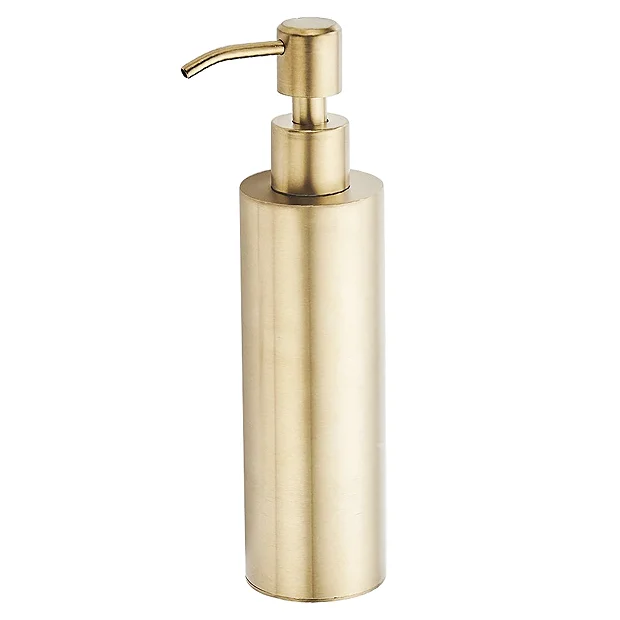 Arezzo Freestanding Round Soap Dispenser Brushed Brass 4 Arezzo Freestanding Round Soap Dispenser Brushed Brass - Image 2