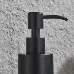 Arezzo Freestanding Round Soap Dispenser Matt Black -Shower Essence azrd1mbfd2