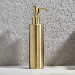 Arezzo Freestanding Round Soap Dispenser Brushed Brass 10 Arezzo Freestanding Round Soap Dispenser Brushed Brass -Shower Essence azrd2bbf d1