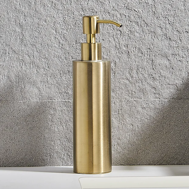 Arezzo Freestanding Round Soap Dispenser Brushed Brass 5 Arezzo Freestanding Round Soap Dispenser Brushed Brass - Image 3