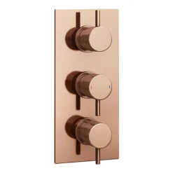 Arezzo Rose Gold Round Thermostatic Shower Pack With Wall Mounted Head + Handset -Shower Essence azrgspk4 detail1