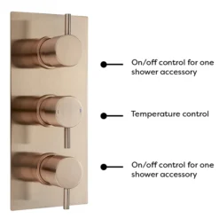 Arezzo Rose Gold Round Thermostatic Shower Pack With Wall Mounted Head + Handset -Shower Essence azrgspk4 detail4