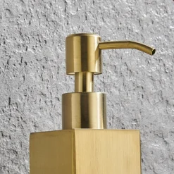 Arezzo Freestanding Square Soap Dispenser Brushed Brass -Shower Essence azsq2bbf d3