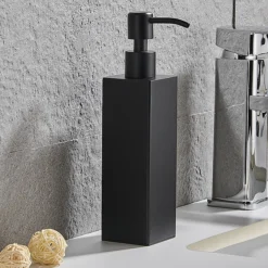 Arezzo Freestanding Square Soap Dispenser Matt Black -Shower Essence azsq2mbf d2
