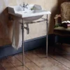 Burlington 1TH Classic 50cm Basin And Chrome Wash Stand 1 Burlington 1TH Classic 50cm Basin And Chrome Wash Stand -Shower Essence b201tht52chr d1