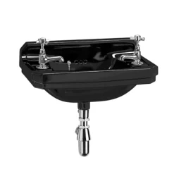 Burlington Jet Black Edwardian 2TH Wall Mounted Cloakroom Basin