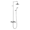 Burlington Eden Thermostatic Two Outlet Exposed Shower Bar Valve, Rigid Riser & Kit With Fixed Head -Shower Essence bef2sv16 l