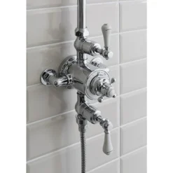 Crosswater - Belgravia Thermostatic Shower Valve With Fixed Head, Handset & Wall Cradle -Shower Essence bel bracket d3nnn