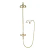 Crosswater Belgravia Unlacquered Brass Thermostatic Shower Valve With 8" Fixed Head, Handset & Wall Cradle -Shower Essence bel cradleq l
